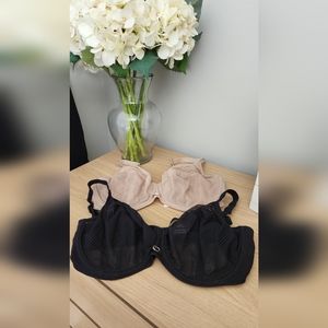 WACOAL unlined bras. 36DDD. Bundle of 2 bras.